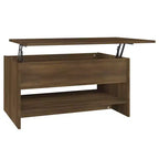 Table basse chêne marron, bois d'ingénierie, hauteur réglable standard