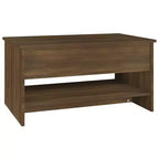Table basse chêne marron, bois d'ingénierie, hauteur réglable standard