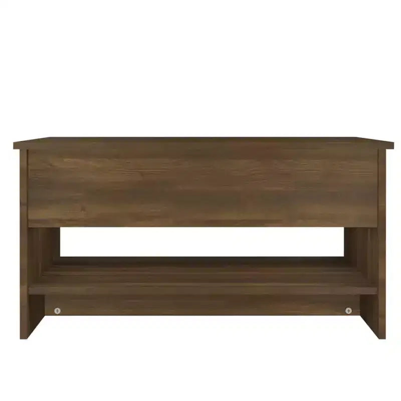 Table basse chêne marron, bois d'ingénierie, hauteur standard réglable