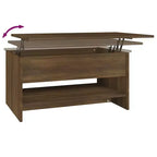 Table basse chêne marron, bois d'ingénierie, hauteur réglable standard