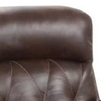 Fauteuil inclinable planeur manuel, accoudoirs rembourrés, similicuir marron