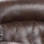 Fauteuil inclinable planeur manuel, accoudoirs rembourrés, similicuir marron