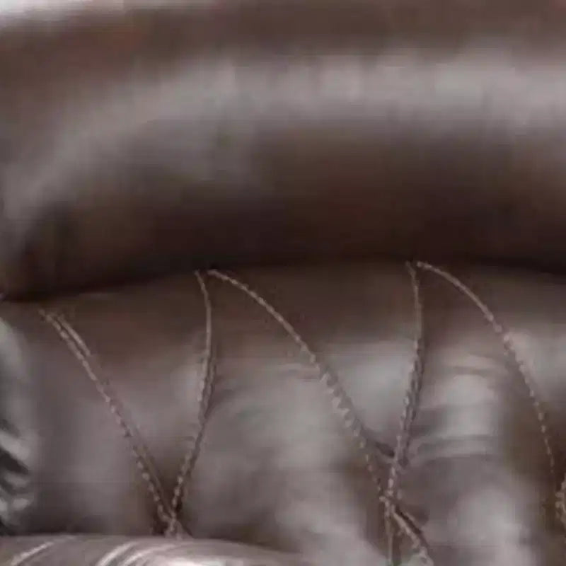 Fauteuil inclinable planeur manuel, accoudoirs rembourrés, similicuir marron