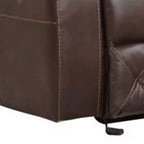 Fauteuil inclinable planeur manuel, accoudoirs rembourrés, similicuir marron