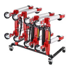 VEVOR Car Dolly Rack, Storage Rack with 360 Rotatable Wheels, Hydraulic Ratchet Trolley Jack Stand Organizer, 4-Dolly Capacity, Black