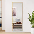 MAYEERTY Full Body Rectangle Corner Aluminum Alloy Mirror with Stand for Living Room Bedroom