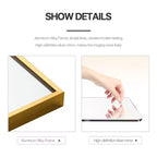 Miroir en alliage d'aluminium rectangulaire pleine longueur avec support pour salon et chambre à coucher