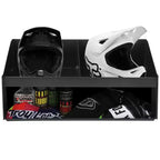 Double support mural en aluminium pour casque, triple plateau pour magasins, garages, entrepôts – Stocke 3 casques – Gants LunettesCrochets pour suspendre des vêtements