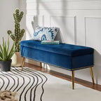 Hippolytus Storage Bench with Nailhead Trim and Button-tufted for Bedroom| ART OF LIVING DESIGNS-BLACK