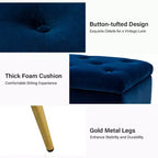 Banc de rangement avec garniture cloutée et capitonnage pour chambre à coucher - NOIR