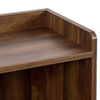Bahut de cuisine avec portes vitrées cannelées, tiroirs et rangement pour le vin, Noyer