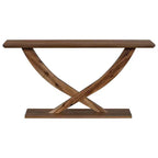 Console moderne de 145 cm avec pieds en croix, table d'entrée minimaliste avec plateau épais, table d'appoint pour salon, couloir