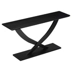 Console moderne de 145 cm avec pieds en croix, table d'entrée minimaliste avec plateau épais, table d'appoint pour salon, couloir