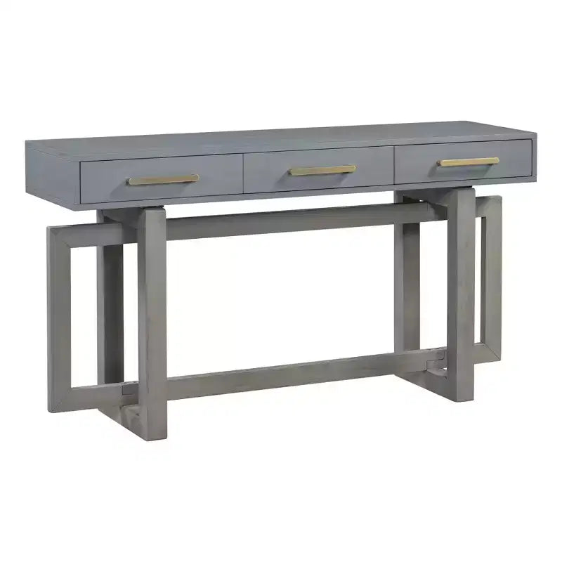 Console Élégante de 145 cm avec Pieds au Design Unique, Table d'entrée avec 3 Tiroirs et Poignées Métalliques, Table de Couloir pour Salon, Foyer