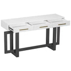 Console Élégante de 145 cm avec Pieds au Design Unique, Table d'entrée avec 3 Tiroirs et Poignées Métalliques, Table de Couloir pour Salon, Foyer