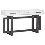 Console Élégante de 145 cm avec Pieds au Design Unique, Table d'entrée avec 3 Tiroirs et Poignées Métalliques, Table de Couloir pour Salon, Foyer