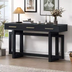 Console Élégante de 145 cm avec Pieds au Design Unique, Table d'entrée avec 3 Tiroirs et Poignées Métalliques, Table de Couloir pour Salon, Foyer