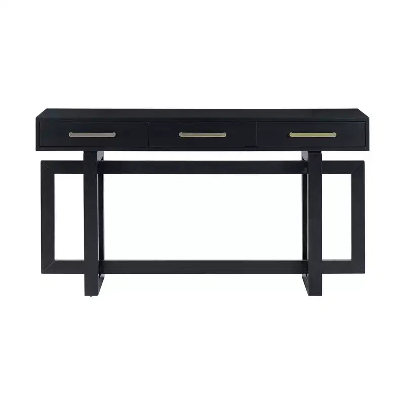 Console Élégante de 145 cm avec Pieds au Design Unique, Table d'entrée avec 3 Tiroirs et Poignées Métalliques, Table de Couloir pour Salon, Foyer