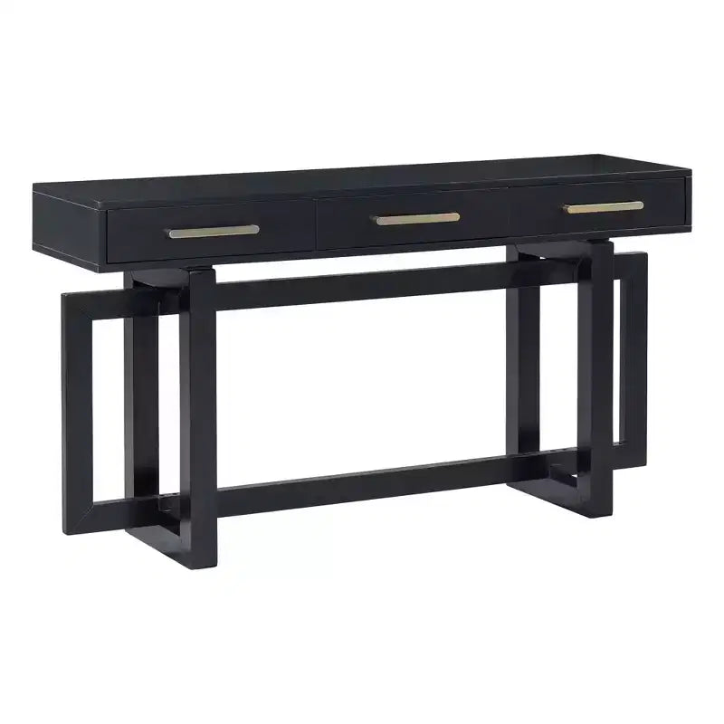 Console Élégante de 145 cm avec Pieds au Design Unique, Table d'entrée avec 3 Tiroirs et Poignées Métalliques, Table de Couloir pour Salon, Foyer