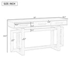 Console Élégante de 145 cm avec Pieds au Design Unique, Table d'entrée avec 3 Tiroirs et Poignées Métalliques, Table de Couloir pour Salon, Foyer