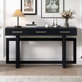 Console Élégante de 145 cm avec Pieds au Design Unique, Table d'entrée avec 3 Tiroirs et Poignées Métalliques, Table de Couloir pour Salon, Foyer