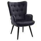 Furniliving Modern Accent Chair, Velvet Tufted Button Wingback Chair with Arms for Home Office/Living Room/Bedroom