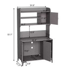 Meuble cache-litière grande taille pour chat avec 3 étagères ouvertes, maisonnette pour animal de compagnie de style rustique avec meuble de rangement et tapis à gratter