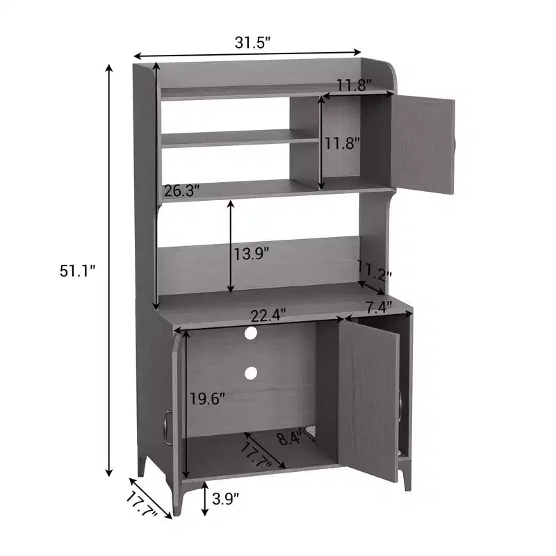 Meuble cache litière pour grand chat avec 3 étagères ouvertes, maison de toilettage style ferme avec armoire de rangement et tapis à griffer