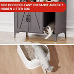 Meuble cache-litière grande taille pour chat avec 3 étagères ouvertes, maisonnette pour animal de compagnie de style rustique avec meuble de rangement et tapis à gratter
