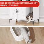 Meuble cache-litière grande taille pour chat avec 3 étagères ouvertes, maisonnette pour animal de compagnie de style rustique avec meuble de rangement et tapis à gratter