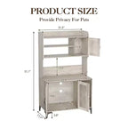 Meuble cache-litière grande taille pour chat avec 3 étagères ouvertes, maisonnette pour animal de compagnie de style rustique avec meuble de rangement et tapis à gratter