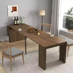 Table à manger extensible moderne 118IN, table de cuisine multifonctionnelle avec rangement, table pliante peu encombrante pour les fêtes, les réunions