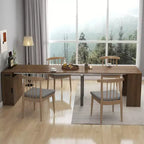 Table à manger extensible moderne 118IN, table de cuisine multifonctionnelle avec rangement, table pliante peu encombrante pour les fêtes, les réunions