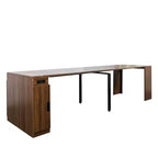 Table à manger extensible moderne 118IN, table de cuisine multifonctionnelle avec rangement, table pliante peu encombrante pour les fêtes, les réunions