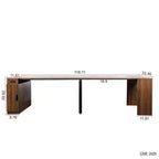 Table à manger extensible moderne 118IN, table de cuisine multifonctionnelle avec rangement, table pliante peu encombrante pour les fêtes, les réunions