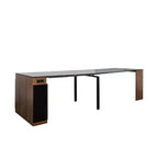 Table à manger extensible moderne 118IN, table de cuisine multifonctionnelle avec rangement, table pliante peu encombrante pour les fêtes, les réunions
