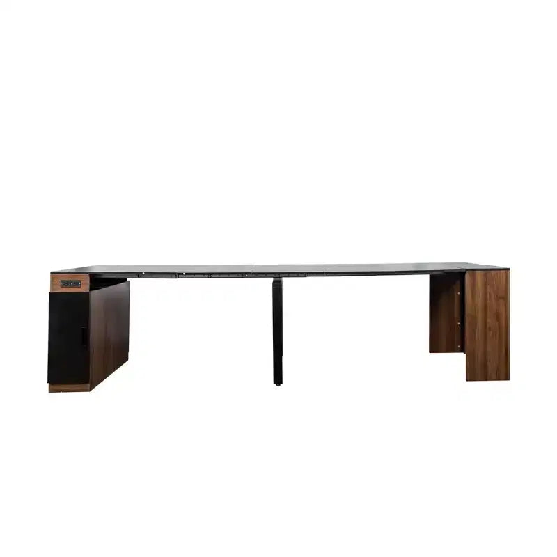 Table à manger extensible moderne 118IN, table de cuisine multifonctionnelle avec rangement, table pliante peu encombrante pour les fêtes, les réunions