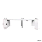 Table à manger extensible moderne 118IN, table de cuisine multifonctionnelle avec rangement, table pliante peu encombrante pour les fêtes, les réunions
