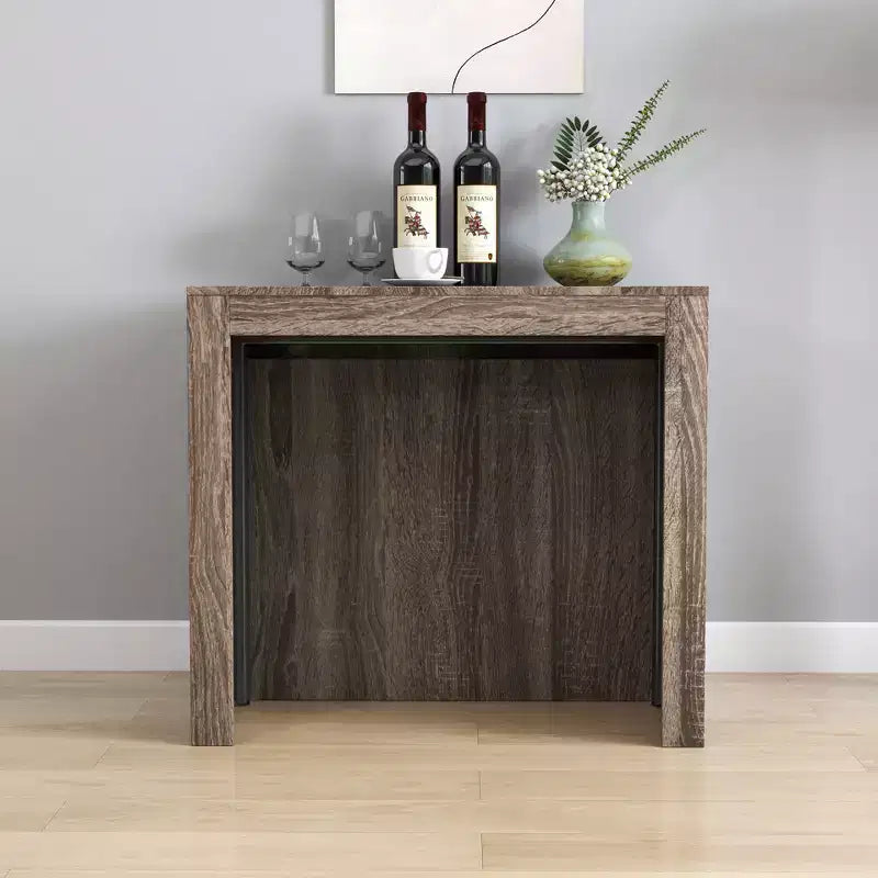 Table à manger extensible moderne 118IN, table de cuisine multifonctionnelle avec rangement, table pliante peu encombrante pour les fêtes, les réunions