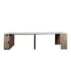 Table à manger extensible moderne 118IN, table de cuisine multifonctionnelle avec rangement, table pliante peu encombrante pour les fêtes, les réunions