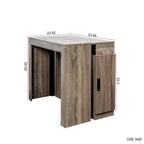 Table à manger extensible moderne 118IN, table de cuisine multifonctionnelle avec rangement, table pliante peu encombrante pour les fêtes, les réunions