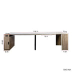 Table à manger extensible moderne 118IN, table de cuisine multifonctionnelle avec rangement, table pliante peu encombrante pour les fêtes, les réunions