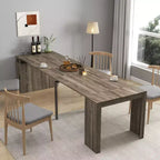 Table à manger extensible moderne 118IN, table de cuisine multifonctionnelle avec rangement, table pliante peu encombrante pour les fêtes, les réunions