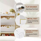 Meuble à chaussures de rangement pour entrée, meuble à chaussures basculant avec 2 tiroirs à abattant et panneau cannelé, étagère à chaussures étroite pour salon