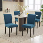 Lot de 2 chaises de salle à manger rembourrées avec garniture cloutée, chaises de salle à manger Parsons avec pieds en bois, chaises d'appoint en tissu pour la cuisine