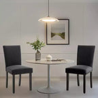 Lot de 2 chaises de salle à manger rembourrées avec garniture cloutée, chaises de salle à manger Parsons avec pieds en bois, chaises d'appoint en tissu pour la cuisine