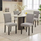 Lot de 2 chaises de salle à manger rembourrées avec garniture cloutée, chaises de salle à manger Parsons avec pieds en bois, chaises d'appoint en tissu pour la cuisine