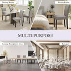 Lot de 2 chaises de salle à manger rembourrées avec garniture cloutée, chaises de salle à manger Parsons avec pieds en bois, chaises d'appoint en tissu pour la cuisine