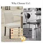 Lot de 2 chaises de salle à manger rembourrées avec garniture cloutée, chaises de salle à manger Parsons avec pieds en bois, chaises d'appoint en tissu pour la cuisine