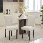 COZONY Set of 2 Upholstered Dining Chairs with Nailhead Trim, Parsons Dining Room Chairs with Wood Legs, Fabric Side Chairs for Kitchen